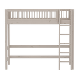 High Bed 184 cm with Ladder and Safety Rail, 90x200 cm, Grey HIGHBED high-sleeper-with-safety-rail-grey-washed  flexa-com.myshopify.com