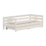 FLEXA Single Bed with Safety Rail and Storage, 90x200 cm, White, view 3