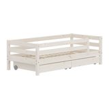 FLEXA Single Bed with Safety Rail and Storage, 90x200 cm, White, view 3