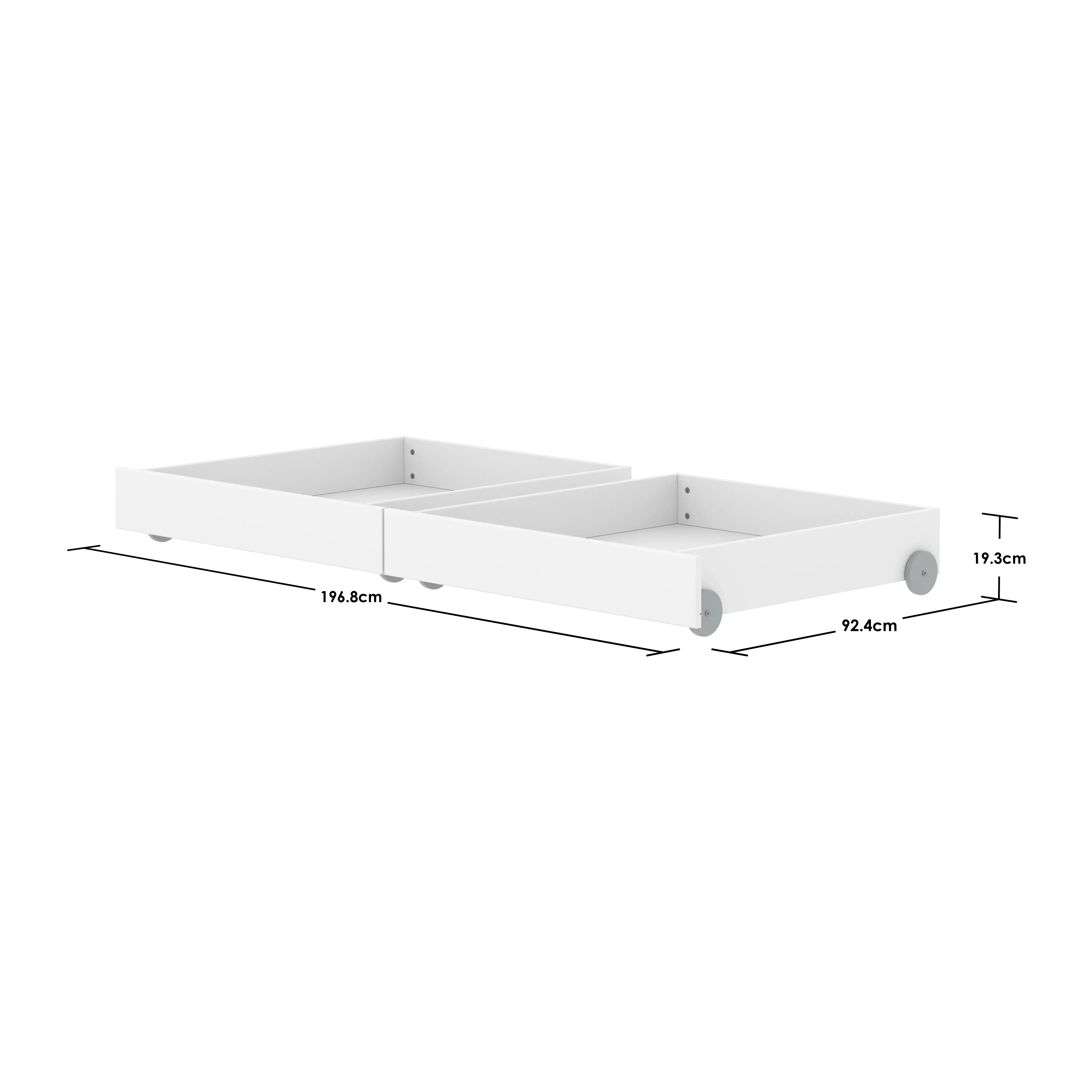 Bed Drawers, 2 pcs, 90x200 cm, White ACCESSORIES 200 flexa-com.myshopify.com