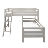 Bunk Bed 143 cm with Ladder and Safety Rail, 90x200 cm, Grey BUNKBED 200 flexa-com.myshopify.com