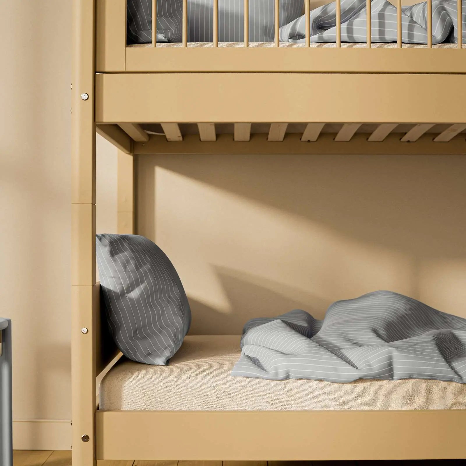 Bunk Bed 154 cm with Ladder and Safety Rail, 90x200 cm, Sand BUNKBED 90X200 flexa-com.myshopify.com