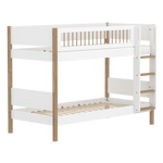 Bunk Bed 154 cm with Ladder and Safety Rail, 90x200 cm, White/Oak flexa-com.myshopify.com  BUNKBED