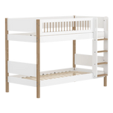Bunk Bed 154 cm with Ladder and Safety Rail, 90x200 cm, White/Oak flexa-com.myshopify.com  BUNKBED