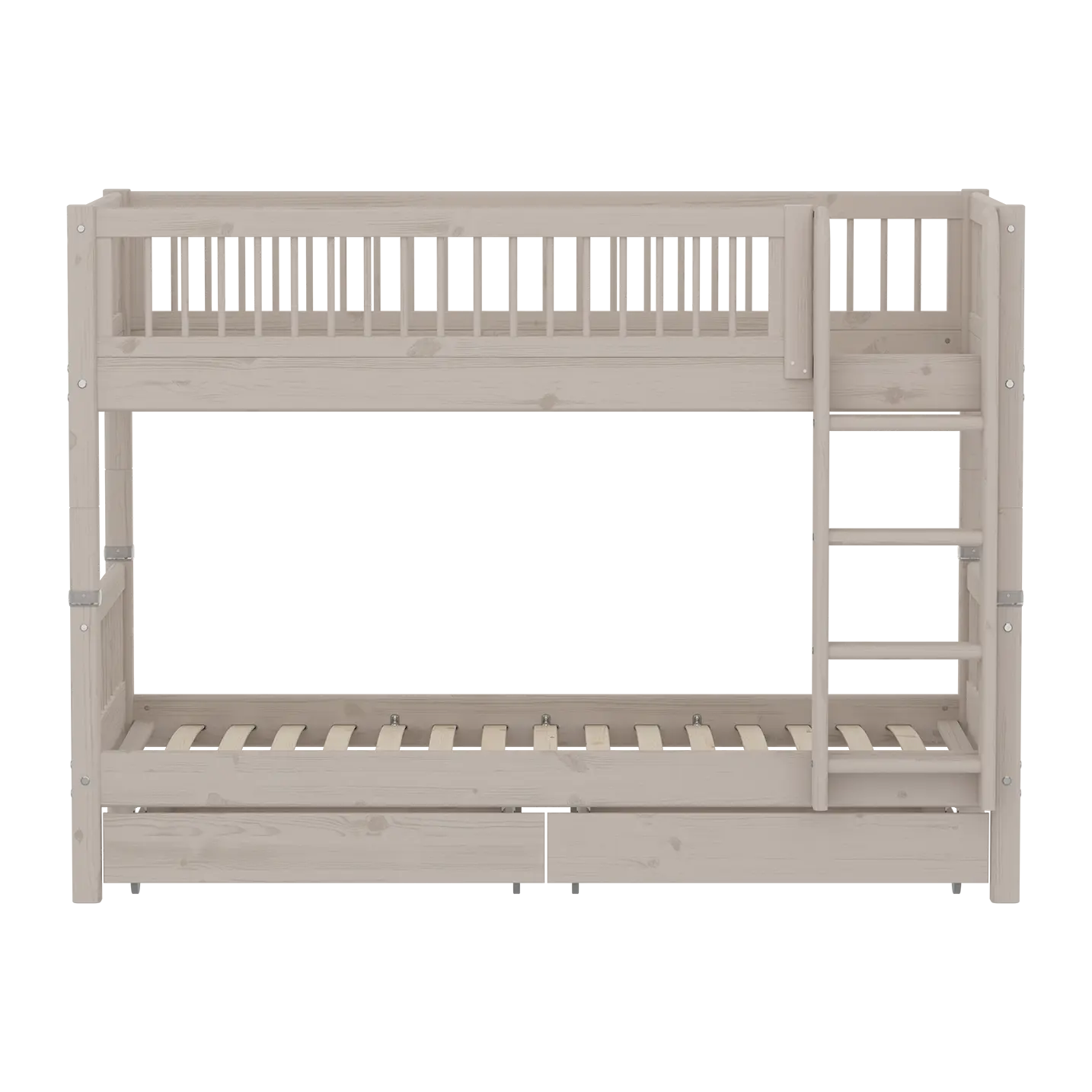 Bunk Bed 154 cm with Storage and Safety Rail, 90x200 cm, Grey BUNKBED 200 flexa-com.myshopify.com