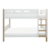 Bunk Bed 154 cm with Straight Ladder and Safety Rail, 90x200 cm, White/Oak BUNKBED 200 flexa-com.myshopify.com