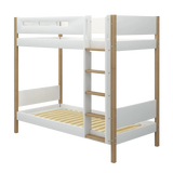 FLEXA Bunk Bed 184 cm with Straight Ladder and Safety Rail, 90x200 cm, White/Oak, view 4