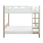 FLEXA Bunk Bed 184 cm with Straight Ladder and Safety Rail, 90x200 cm, White/Oak, view 3