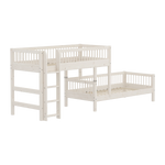 Bunk Bed with Ladder and Safety Rail, 90x200 cm, White BUNKBED 200 flexa-com.myshopify.com