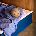 Double Bed with Shelf, 120x200 cm, Blue/Pine  120X200 flexa-com.myshopify.com