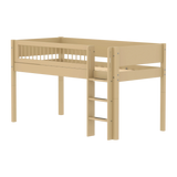 High Bed 120 cm with Ladder and Safety Rail, 90x200 cm, Sand MID_HIGH-BED 90X200 flexa-com.myshopify.com