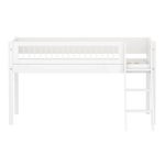 High Bed 120 cm with Ladder and Safety Rail, 90x200 cm, White FLEXA MID_HIGH-BED midslp-f-wht-mdf-200x90-sl-ladder-crossbars-f-wht   90X200 flexa-com.myshopify.com