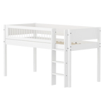 High Bed 120 cm with Ladder and Safety Rail, 90x200 cm, White FLEXA MID_HIGH-BED midslp-f-wht-mdf-200x90-str-ladder-crossbars-f-wht   90X200 flexa-com.myshopify.com