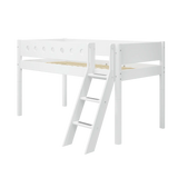 High Bed 120 cm with Ladder and Safety Rail, 90x200 cm, White MID_HIGH-BED 200 flexa-com.myshopify.com