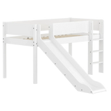 High Bed 120 cm with Slide, Ladder and Safety Rail, 90x200 cm, White FLEXA MID_HIGH-BED midslp-slide-200x90-str-ladder-grooves-f-wht   ACTIVE flexa-com.myshopify.com