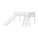 High Bed 120 cm with Slide, Ladder and Safety Rail, 90x200 cm, White MID_HIGH-BED 200 flexa-com.myshopify.com