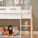 High Bed 120 cm with Slide and Safety Rail, 90x200 cm, White/Oak MID_HIGH-BED 200 flexa-com.myshopify.com