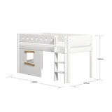 High Bed 120 cm with Treehouse, Ladder and Safety Rail, 90x200 cm, White MID_HIGH-BED 200 flexa-com.myshopify.com