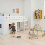 High Bed 120 cm with Treehouse, Ladder and Safety Rail, 90x200 cm, White MID_HIGH-BED 200 flexa-com.myshopify.com