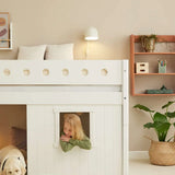 High Bed 120 cm with Treehouse, Ladder and Safety Rail, 90x200 cm, White MID_HIGH-BED 200 flexa-com.myshopify.com
