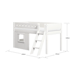 High Bed 120 cm with Treehouse, Ladder and Safety Rail, 90x200 cm, White MID_HIGH-BED 200 flexa-com.myshopify.com