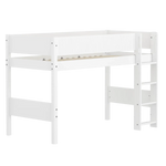 High Bed 143 cm with Ladder and Safety Rail, 90x200 cm, White FLEXA SEMI_HIGH-BED semi-highsleeper-200x90-f-wht-str-ladder-grooves   90X200 flexa-com.myshopify.com