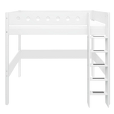 High Bed 184 cm with Ladder and Safety Rail, 90x200 cm, White FLEXA HIGHBED high-bed-w-straight-ladder-white-white-1   200 flexa-com.myshopify.com