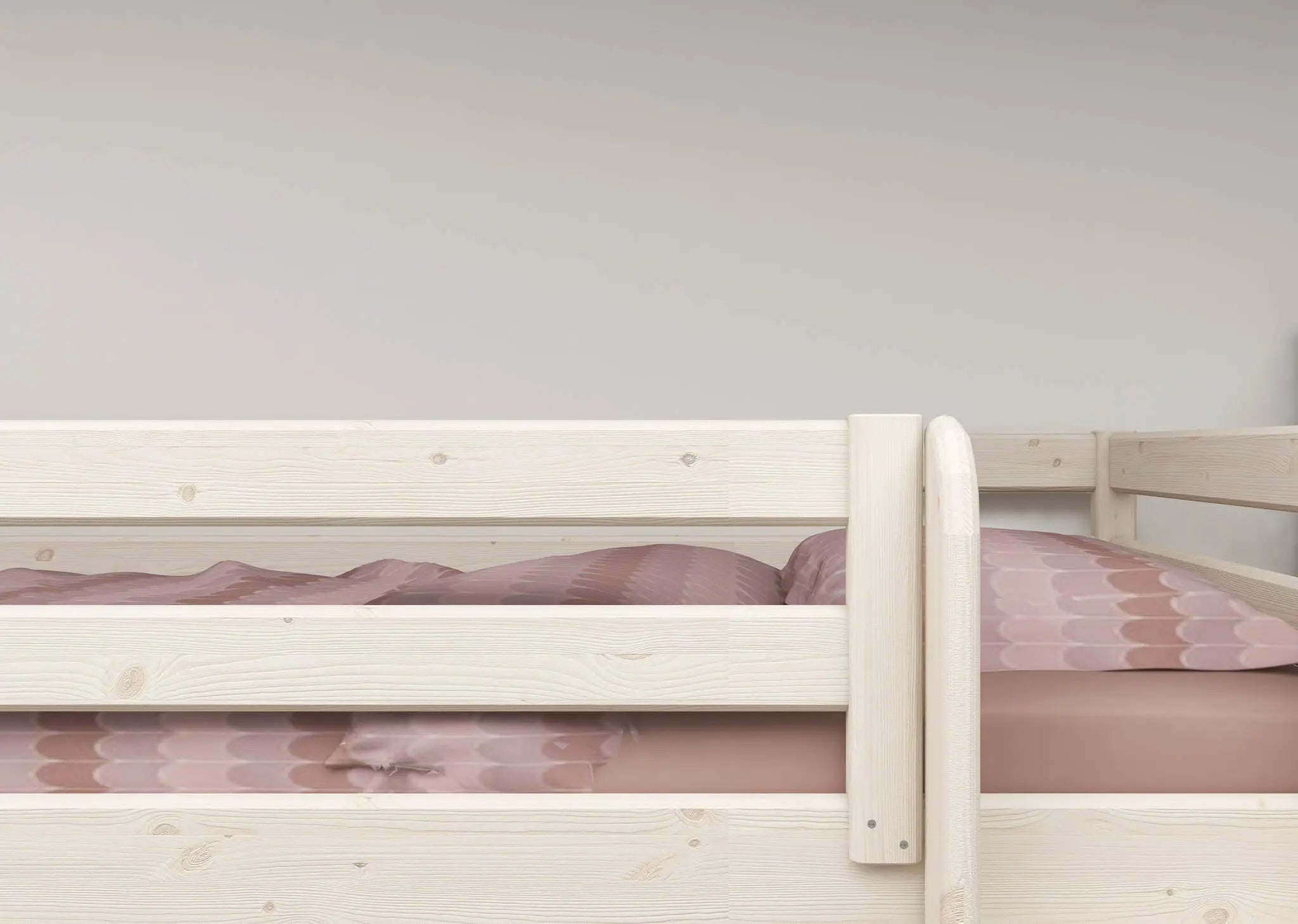 High Bed 184 cm with Ladder and Safety Rail, 90x200 cm, White HIGHBED 200 flexa-com.myshopify.com