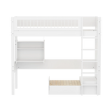 High Bed 184 cm with Sofa, Desk, Ladder and Safety Rail, 90x200 cm, White HIGHBED 90X200 flexa-com.myshopify.com