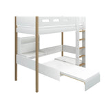 High Bed 184 cm with Sofa, Desk, Ladder and Safety Rail, 90x200 cm, White/Oak HIGHBED 200 flexa-com.myshopify.com
