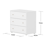 SAGA Chest, 3 drawer, White CHEST ACTIVE flexa-com.myshopify.com