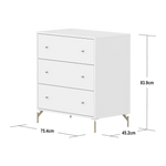 SAGA Chest, 3 drawer, White CHEST ACTIVE flexa-com.myshopify.com