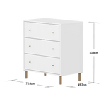 SAGA Chest, 3 drawer, White with Grooves CHEST ACTIVE flexa-com.myshopify.com