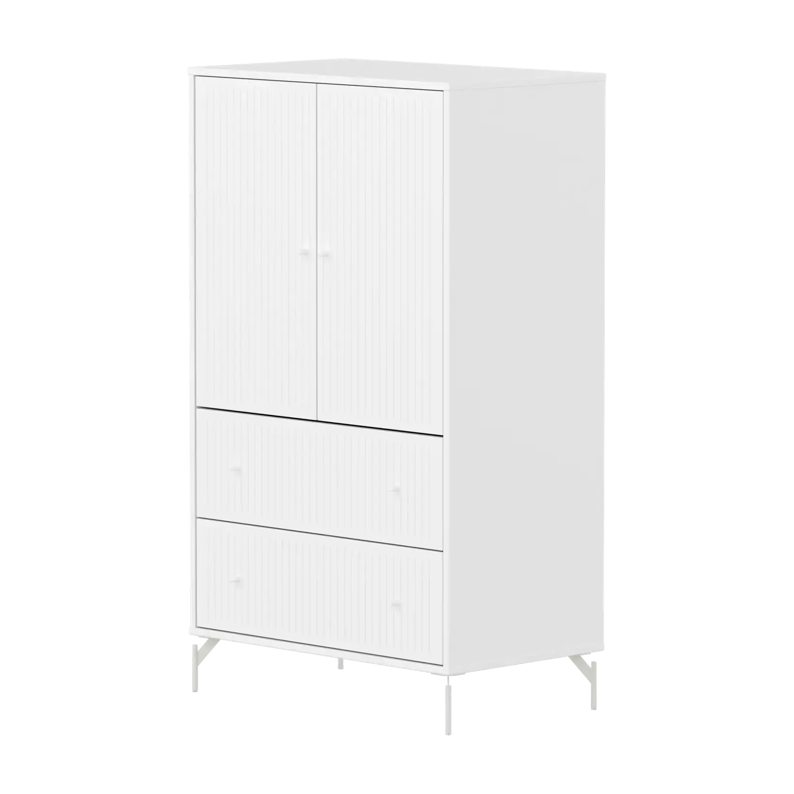 SAGA Cupboard, 2 door & 2 drawer, White with grooves CUPBOARD ACTIVE flexa-com.myshopify.com