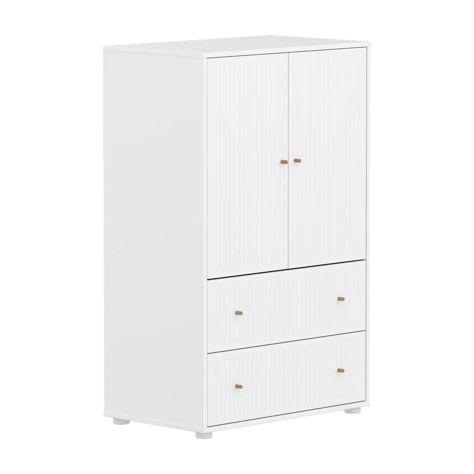 SAGA Cupboard, 2 door & 2 drawer, White with grooves CUPBOARD ACTIVE flexa-com.myshopify.com
