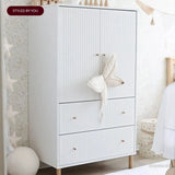 SAGA Cupboard, 2 door & 2 drawer, White with grooves CUPBOARD ACTIVE flexa-com.myshopify.com
