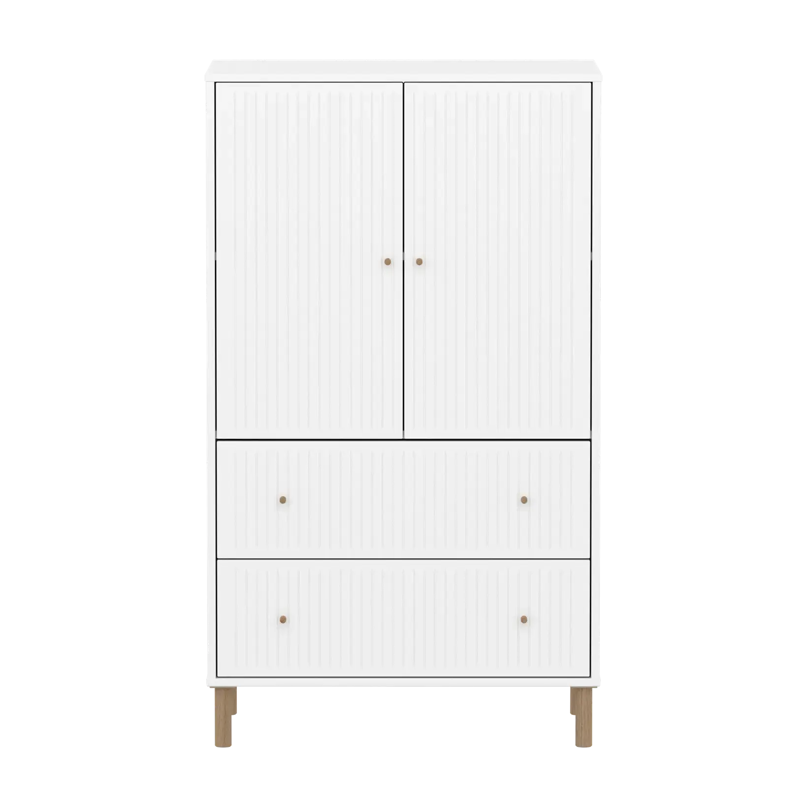 SAGA Cupboard, 2 door & 2 drawer, White with grooves CUPBOARD ACTIVE flexa-com.myshopify.com