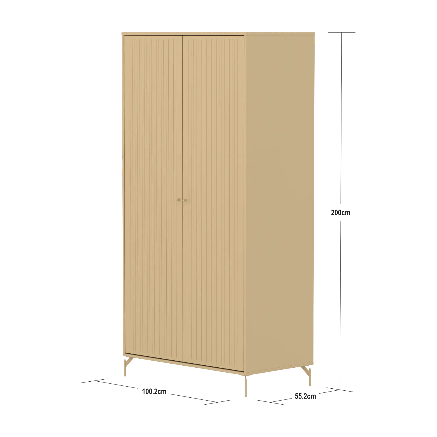 SAGA Wardrobe, 2 door, Sand with grooves WARDROBE ACTIVE flexa-com.myshopify.com