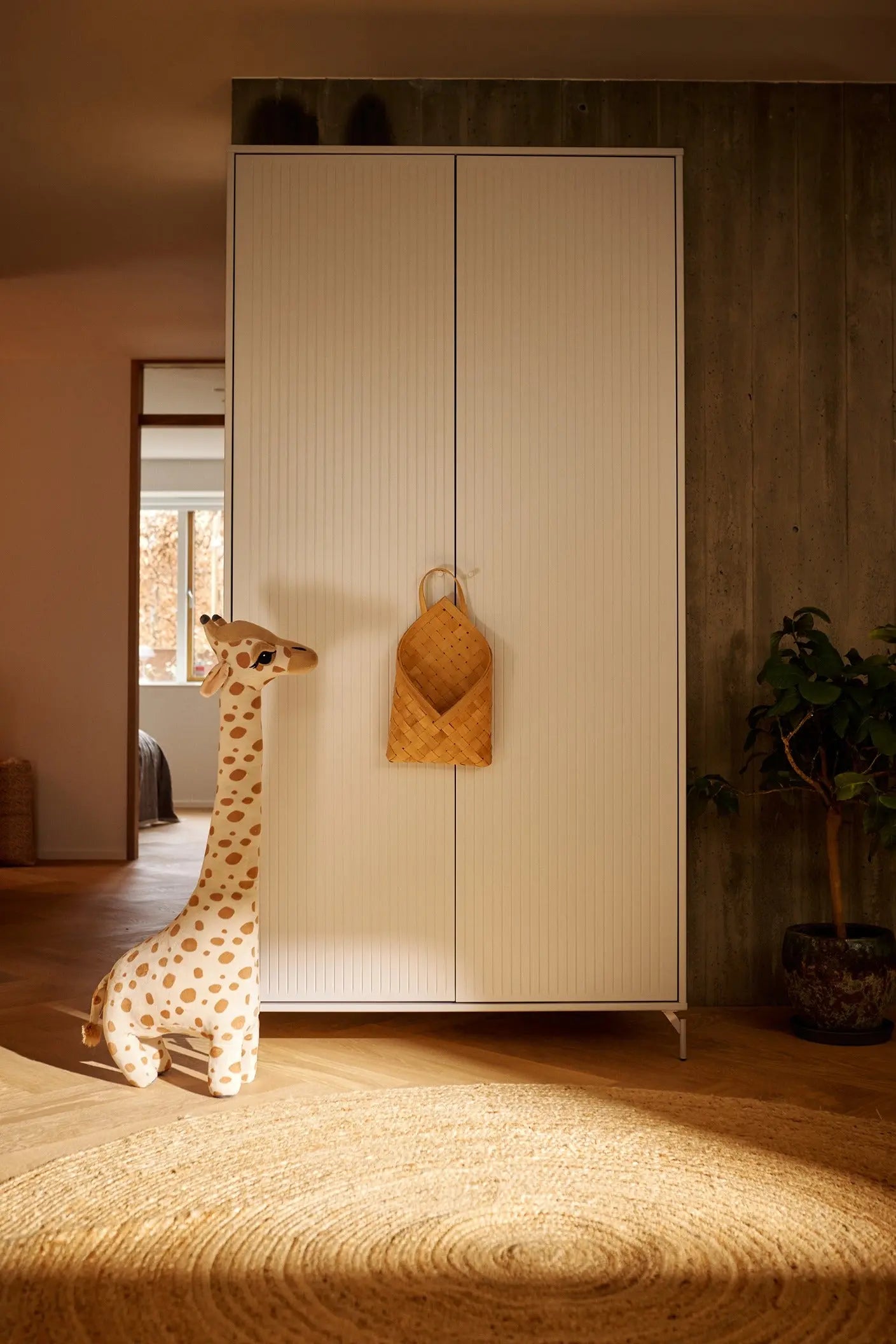 SAGA Wardrobe, 2 door, White with grooves WARDROBE ACTIVE flexa-com.myshopify.com