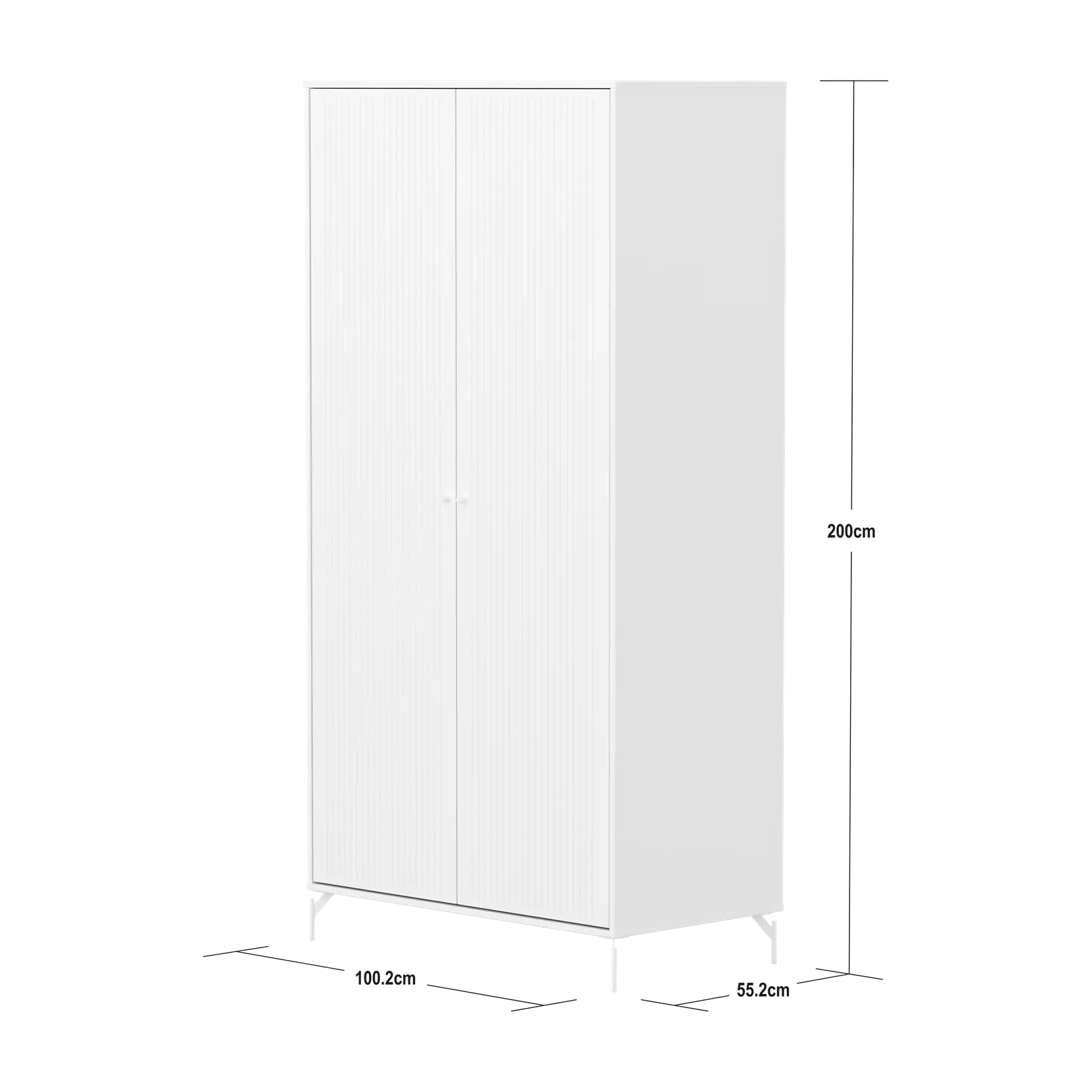 SAGA Wardrobe, 2 door, White with grooves WARDROBE ACTIVE flexa-com.myshopify.com