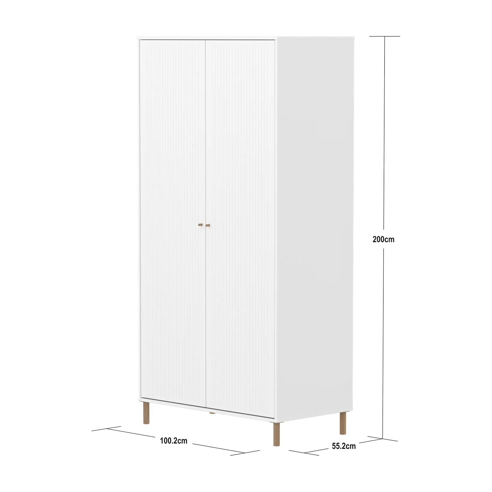 SAGA Wardrobe, 2 door, White with grooves WARDROBE ACTIVE flexa-com.myshopify.com