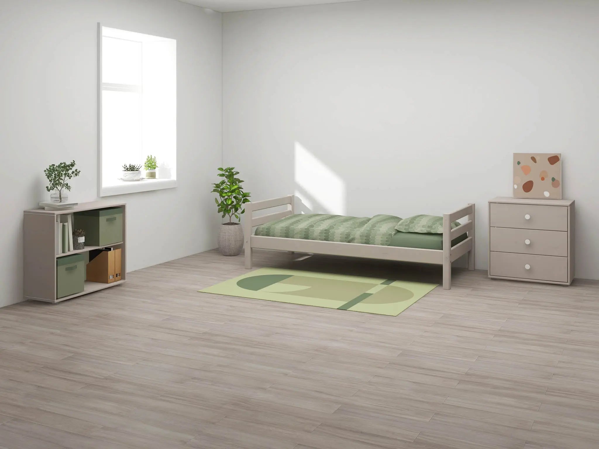 Single Bed, 90x200 cm, Grey SINGLE_BED 200 flexa-com.myshopify.com