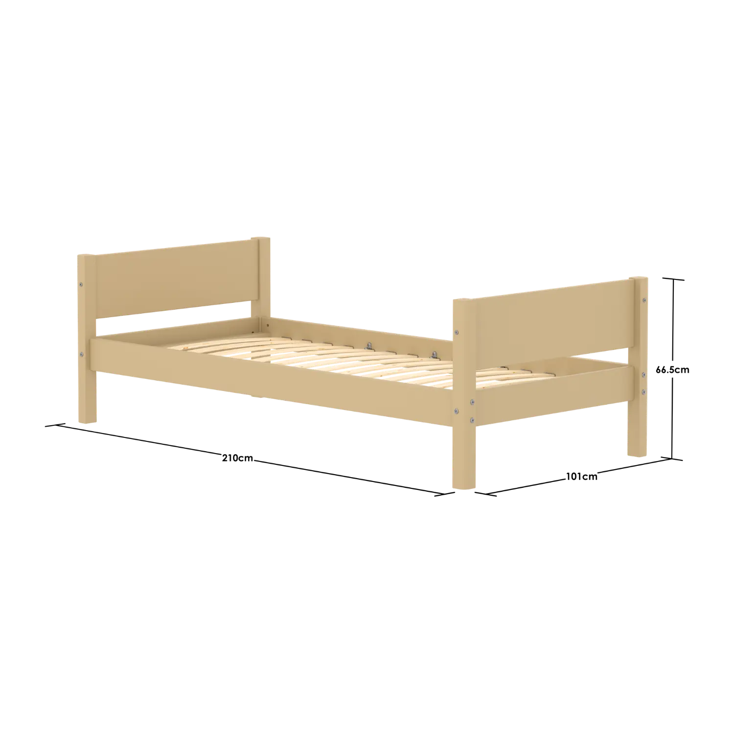 Single Bed, 90x200 cm, Sand SINGLE_BED 200 flexa-com.myshopify.com