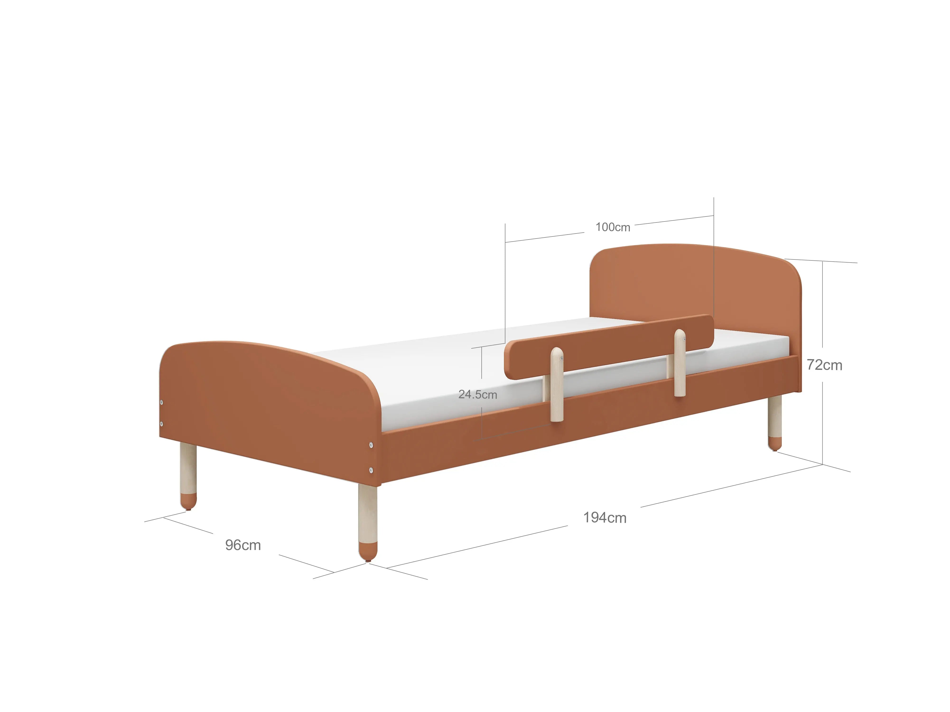Single Bed w. safety rail SINGLE_BED 190 flexa-com.myshopify.com