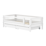 Single Bed with Crossbars, Storage and Safety Rail, 90x200 cm, White SINGLE_BED 200 flexa-com.myshopify.com