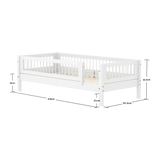 Single Bed with Crossbars and Safety Rail, 90x200 cm, White SINGLE_BED 90X200 flexa-com.myshopify.com