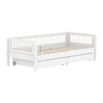 Single Bed with Crossbars and Storage, 90x200 cm, White SINGLE_BED 200 flexa-com.myshopify.com