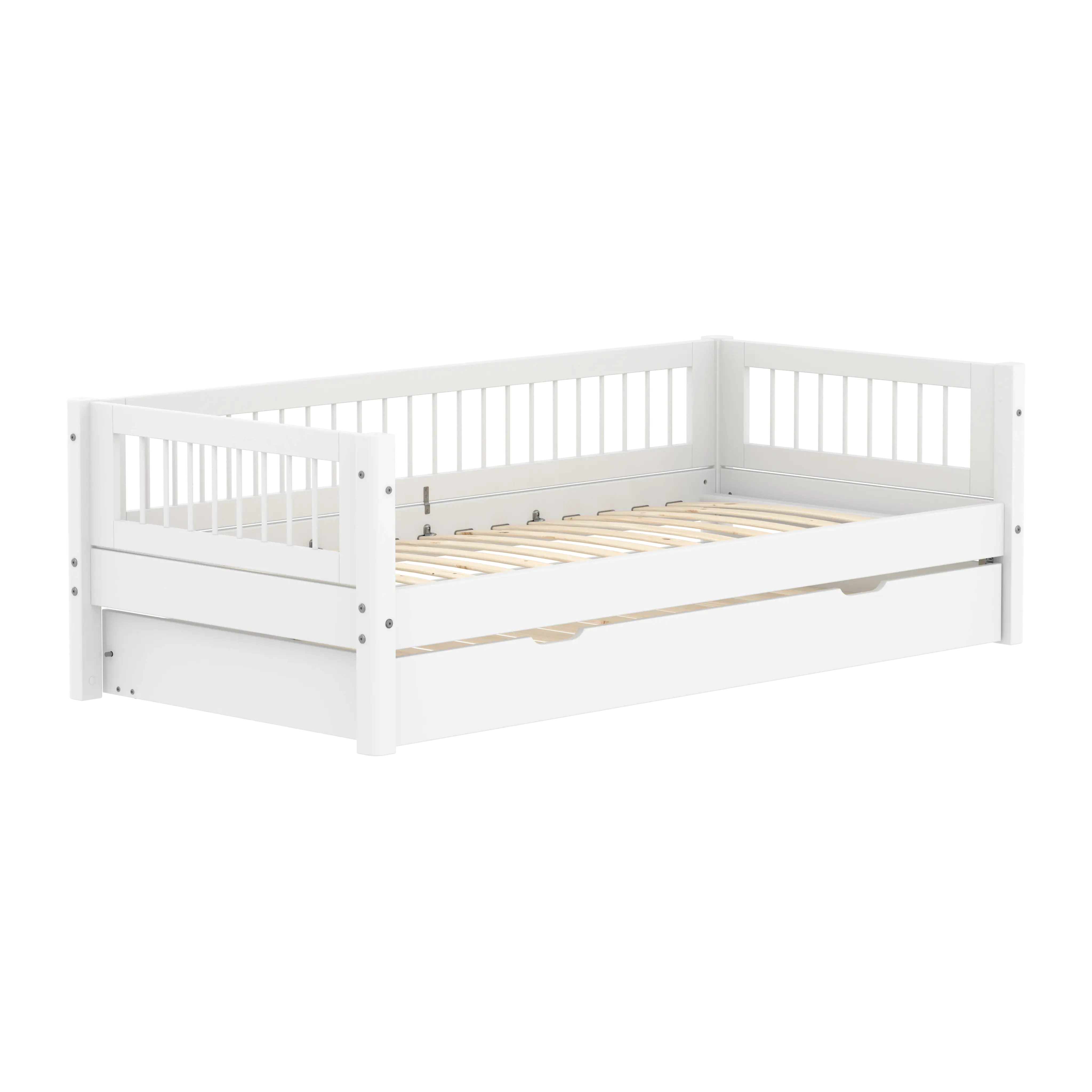 Single Bed with Pull-out Bed and Crossbars, 90x200 cm, White SINGLE_BED 200 flexa-com.myshopify.com