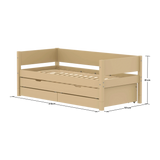 Single Bed with Pull-out Bed and Storage, 90x200 cm, Sand SINGLE_BED 200 flexa-com.myshopify.com