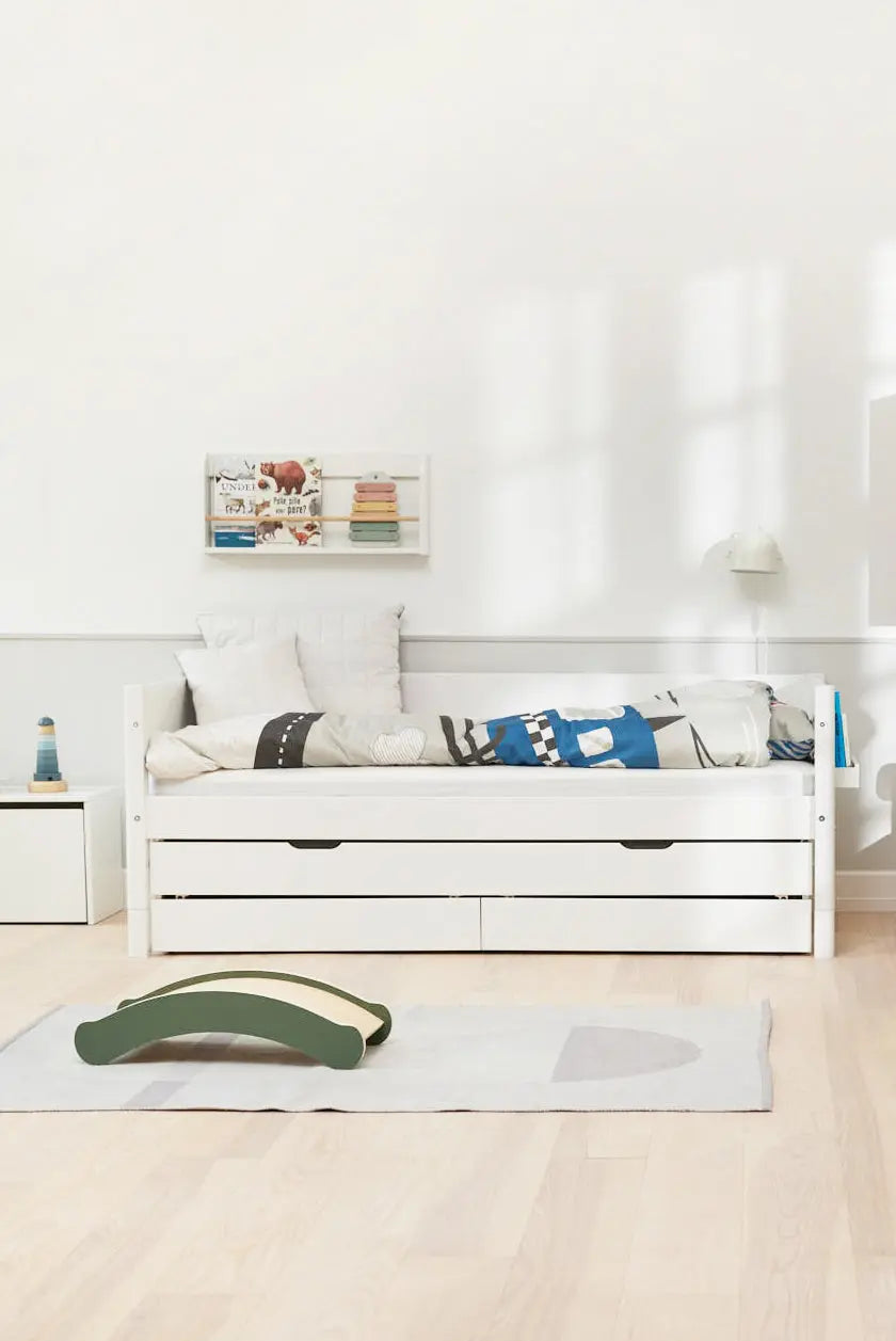 Single Bed with Pull-out Bed and Storage, 90x200 cm, White SINGLE_BED 200 flexa-com.myshopify.com
